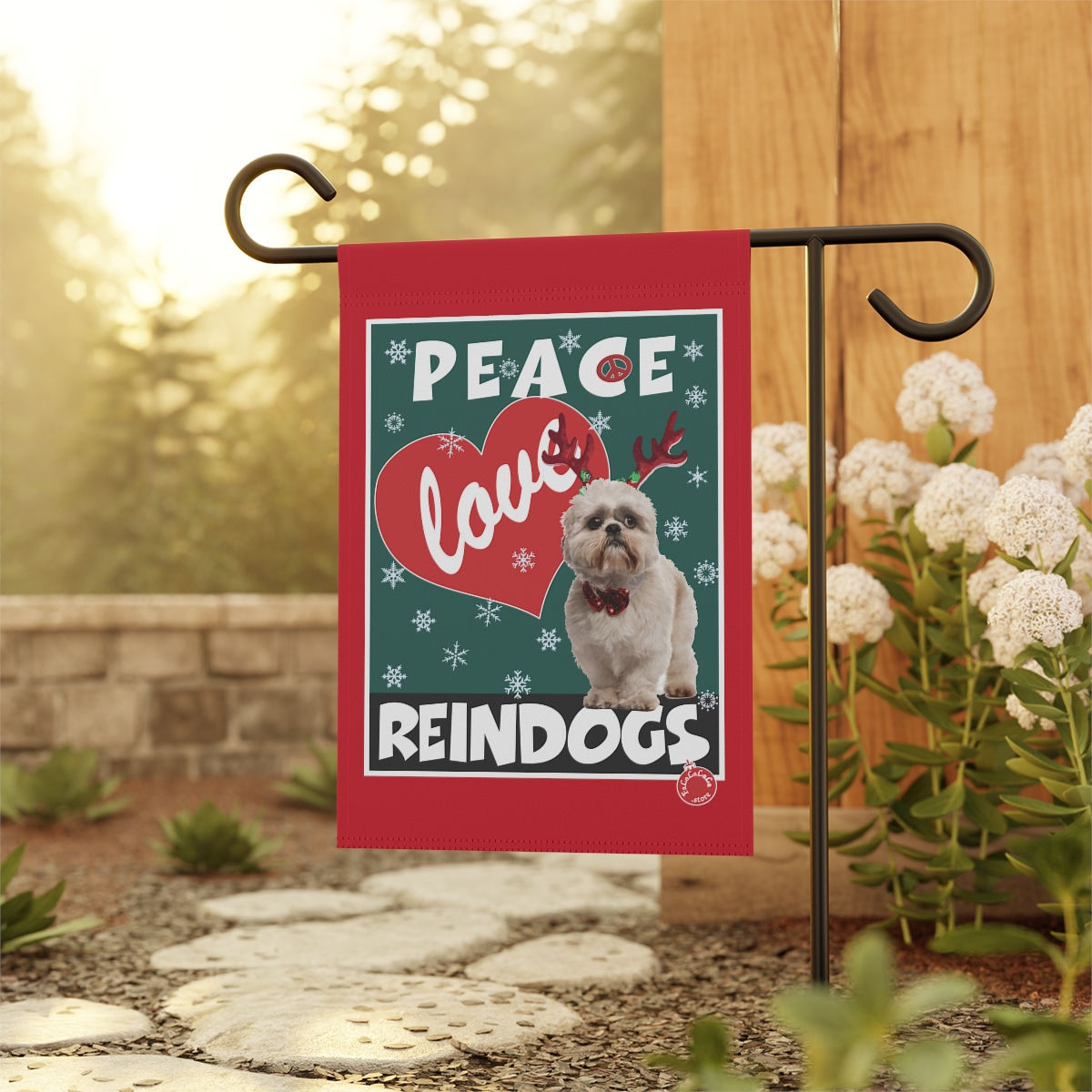 Peace Love Reindogs Shih Tzu Garden & House Banner - Image 4