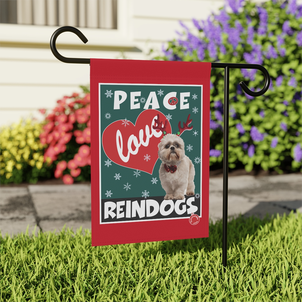 Peace Love Reindogs Shih Tzu Garden & House Banner - Image 5