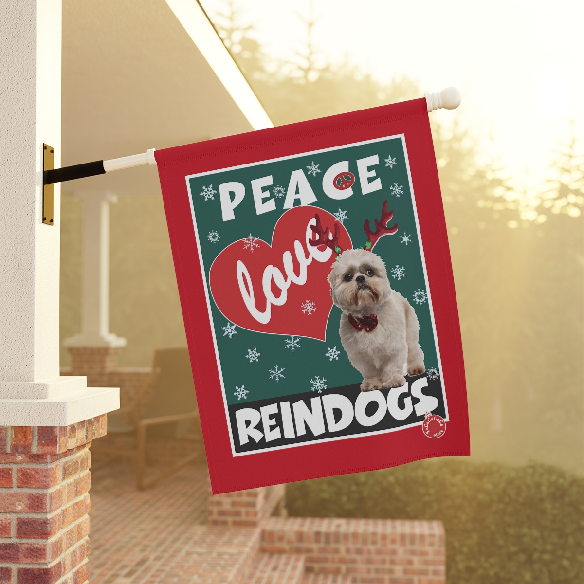 Peace Love Reindogs Shih Tzu Garden & House Banner - Image 6