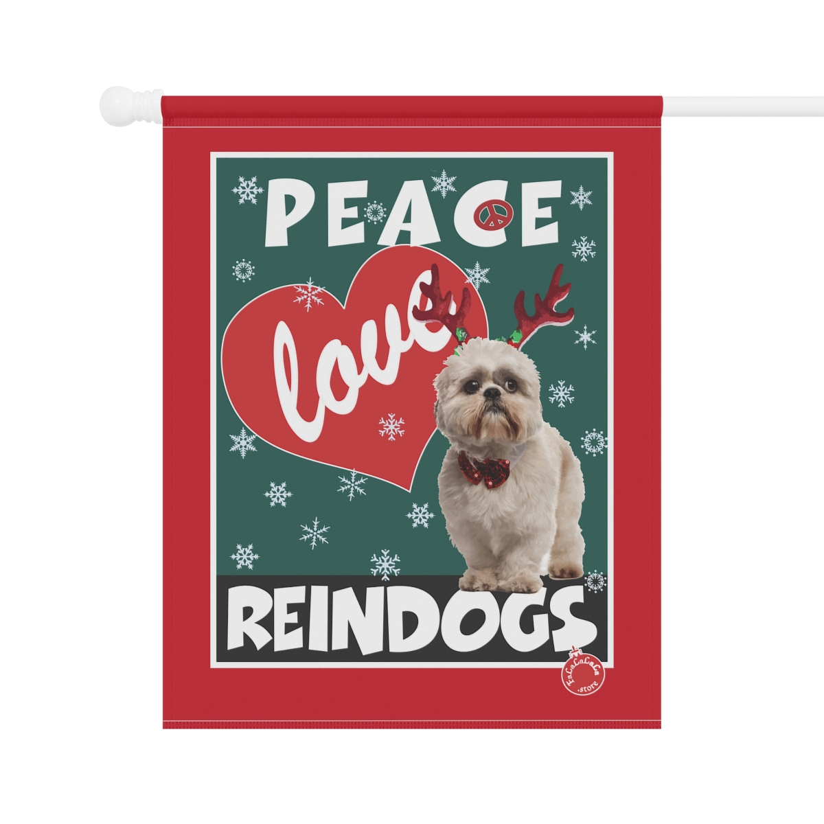 Peace Love Reindogs Shih Tzu Garden & House Banner - Image 8