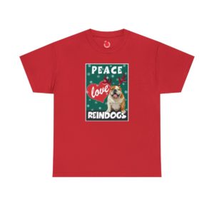 Peace Love Reindogs English Bulldog Unisex Tee