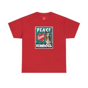Peace Love Reindogs Basset Hound Unisex Tee