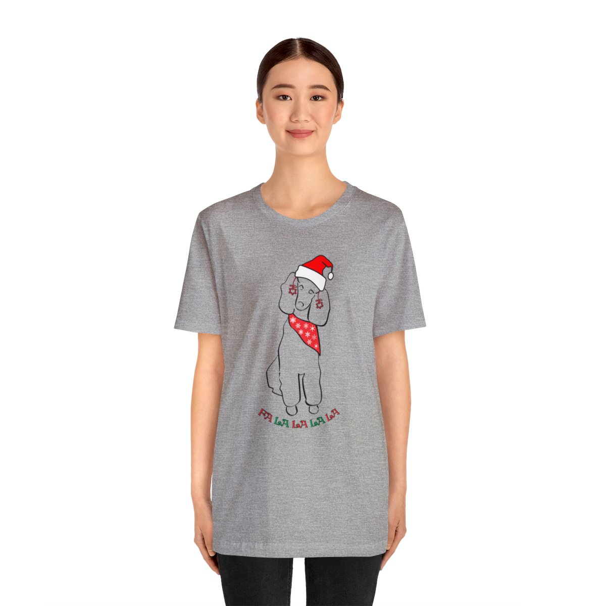 FaLaLaLaLa Poodle Christmas Unisex Tee - Image 15