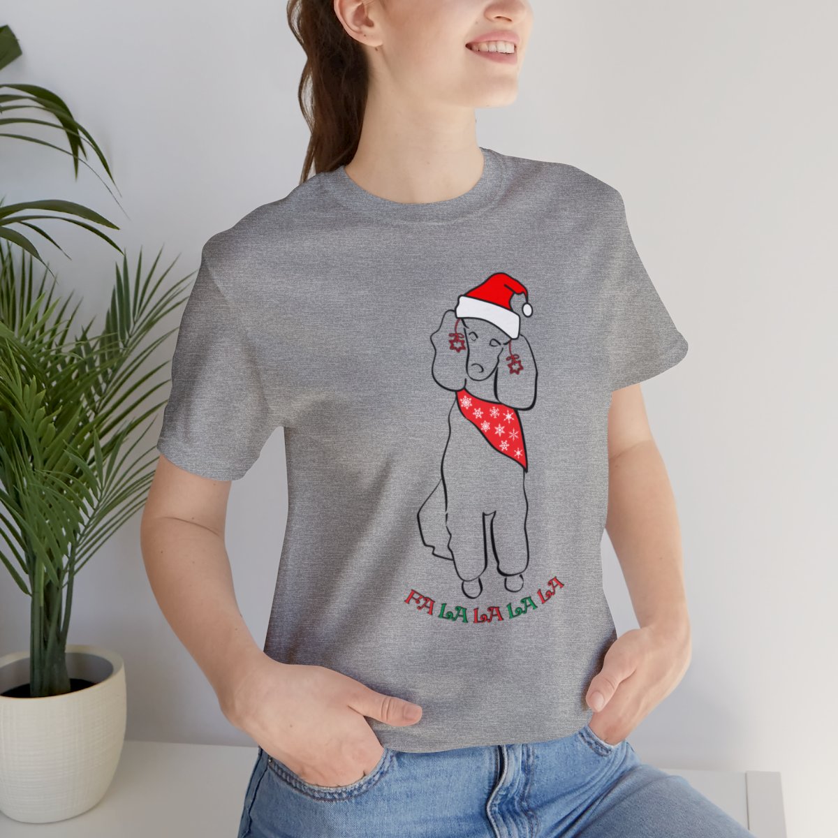 FaLaLaLaLa Poodle Christmas Unisex Tee - Image 21