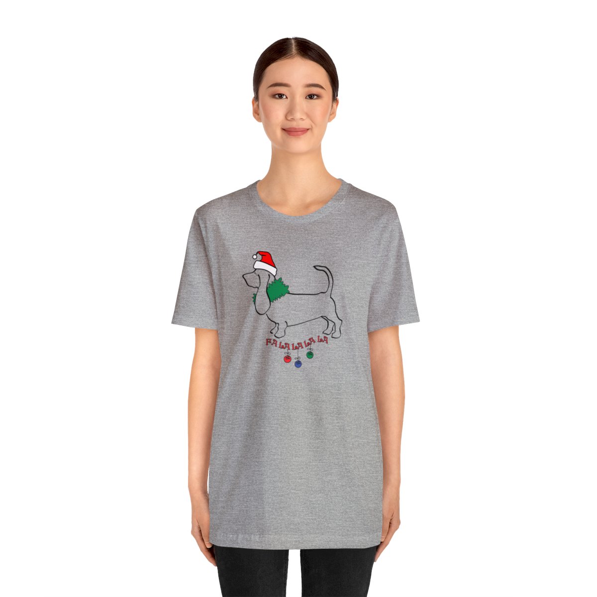 FaLaLaLaLa Basset Hound Christmas Unisex Tee - Image 15