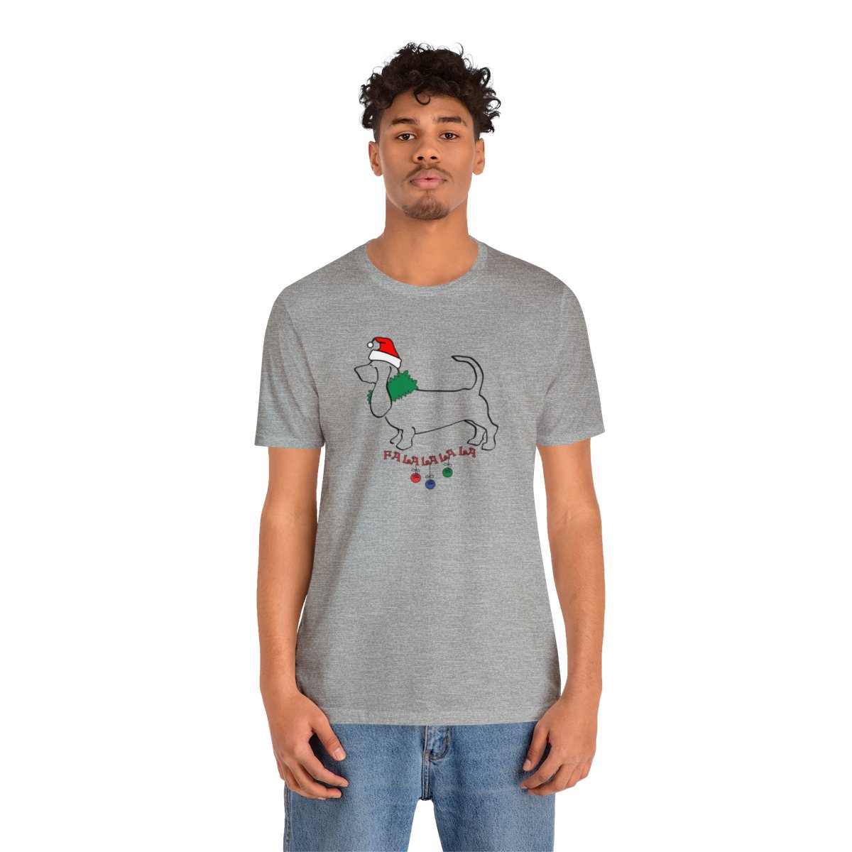 FaLaLaLaLa Basset Hound Christmas Unisex Tee - Image 16