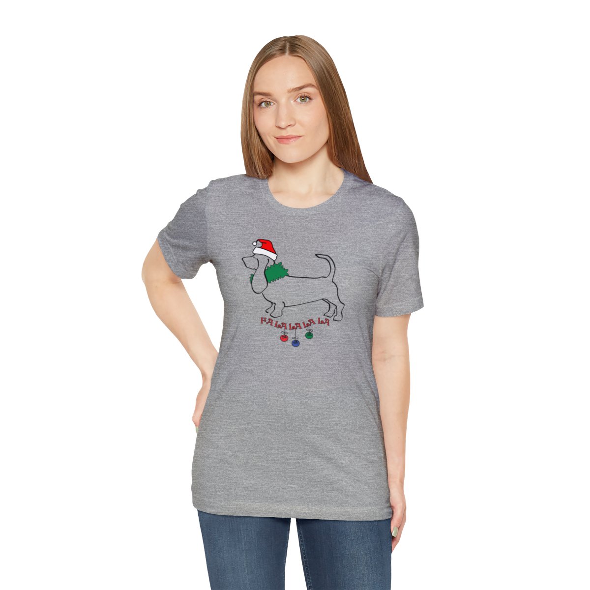 FaLaLaLaLa Basset Hound Christmas Unisex Tee - Image 17