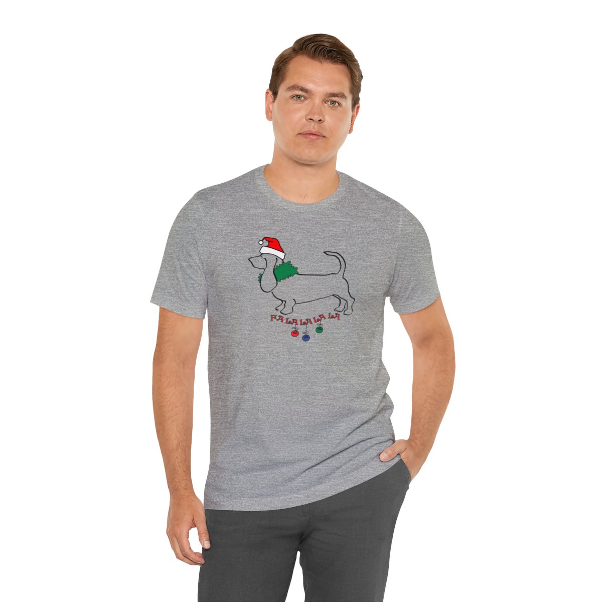 FaLaLaLaLa Basset Hound Christmas Unisex Tee - Image 18