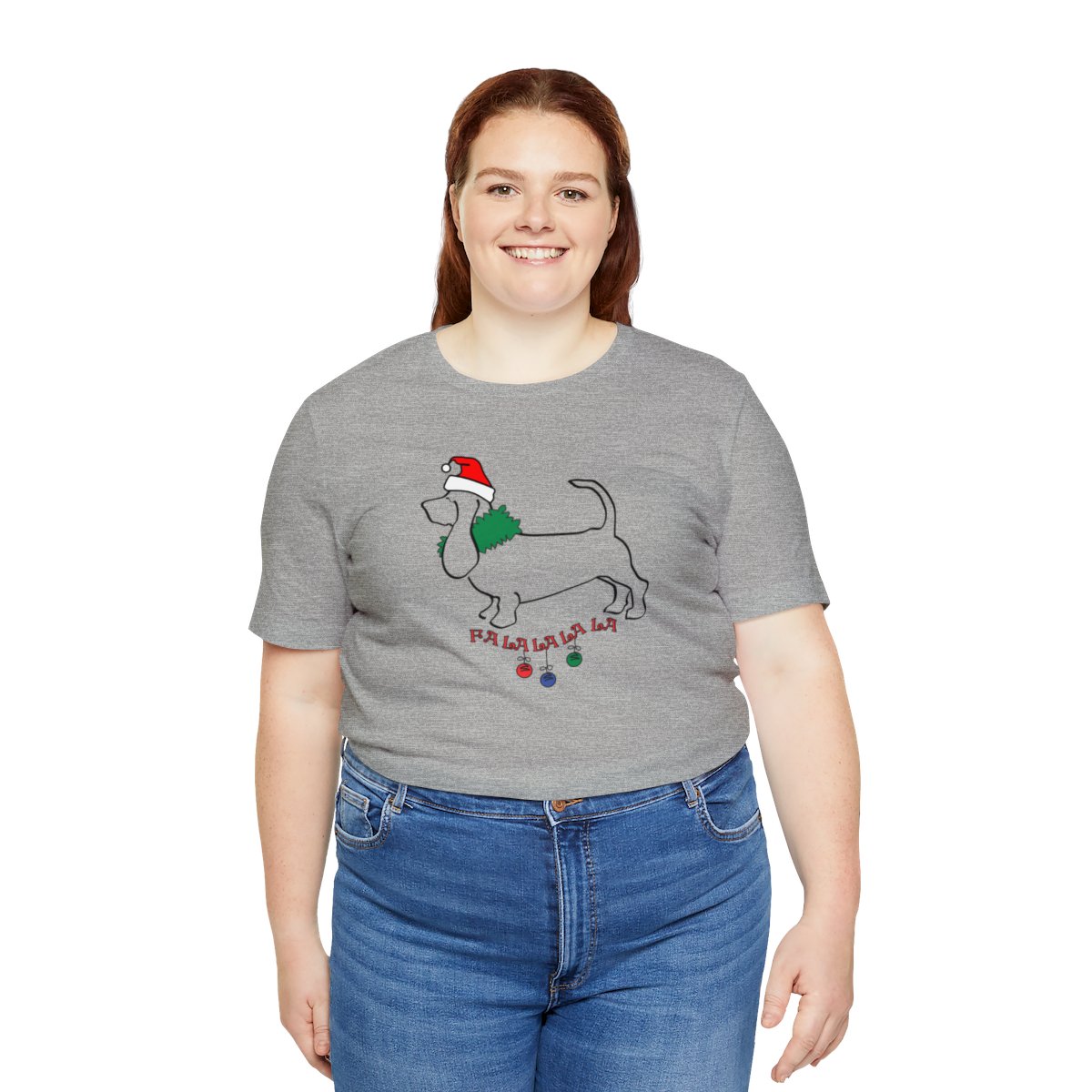 FaLaLaLaLa Basset Hound Christmas Unisex Tee - Image 19