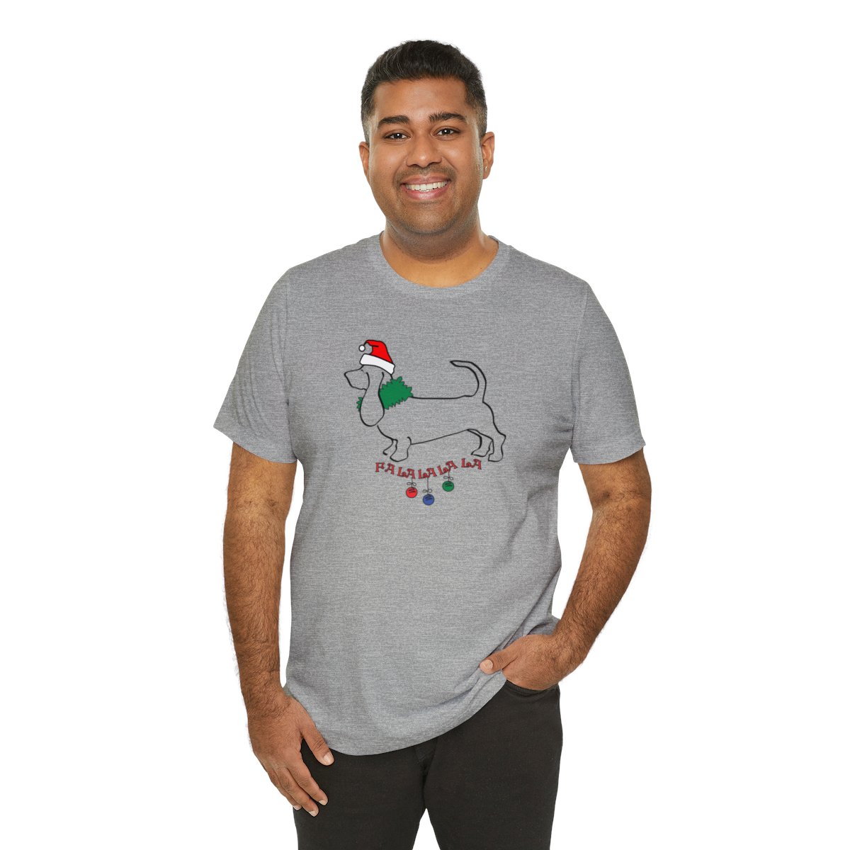 FaLaLaLaLa Basset Hound Christmas Unisex Tee - Image 20