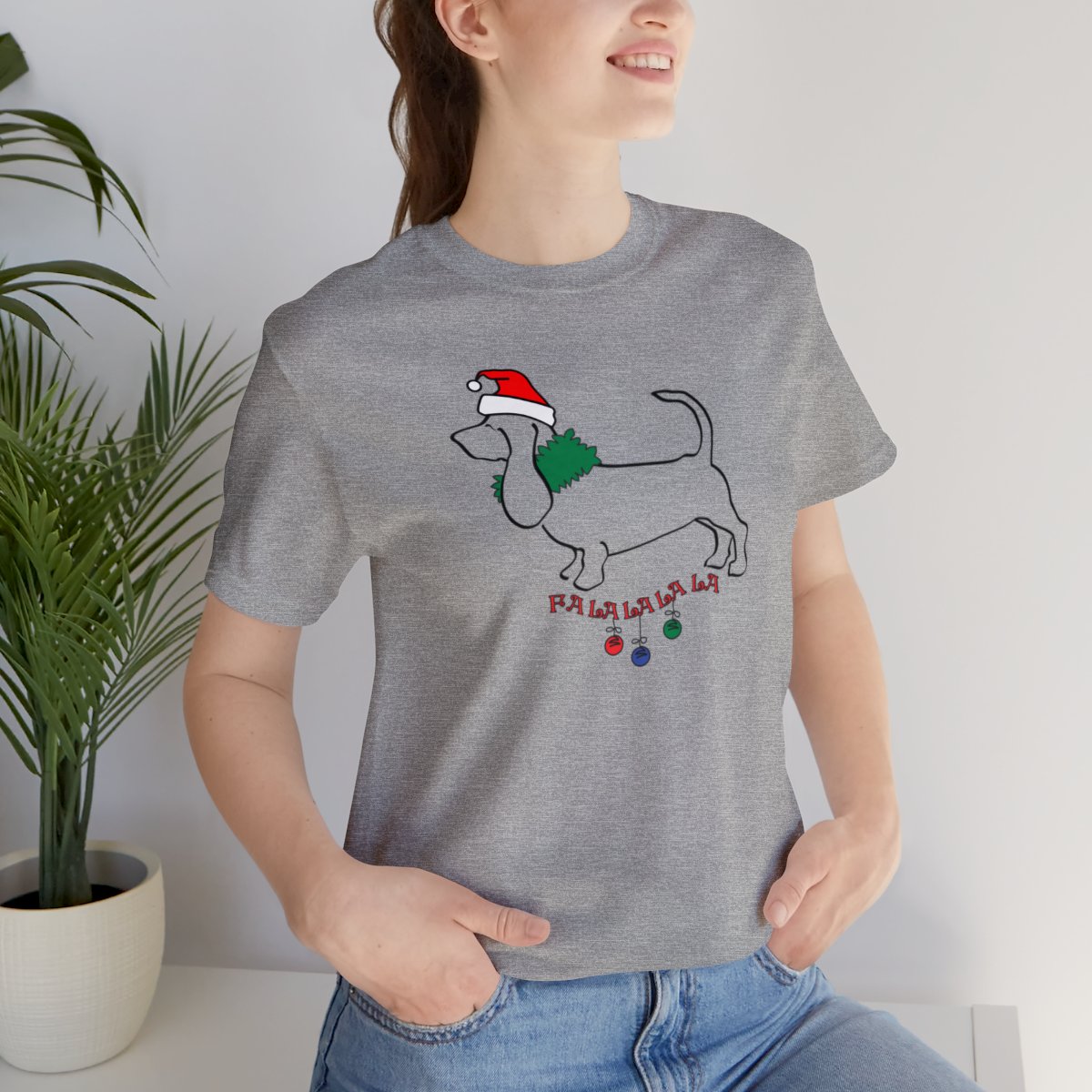 FaLaLaLaLa Basset Hound Christmas Unisex Tee - Image 21