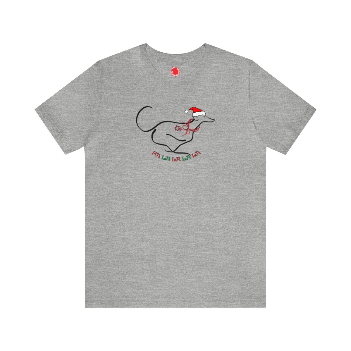 FaLaLaLaLa Running Greyhound Christmas Unisex Tee - Image 13