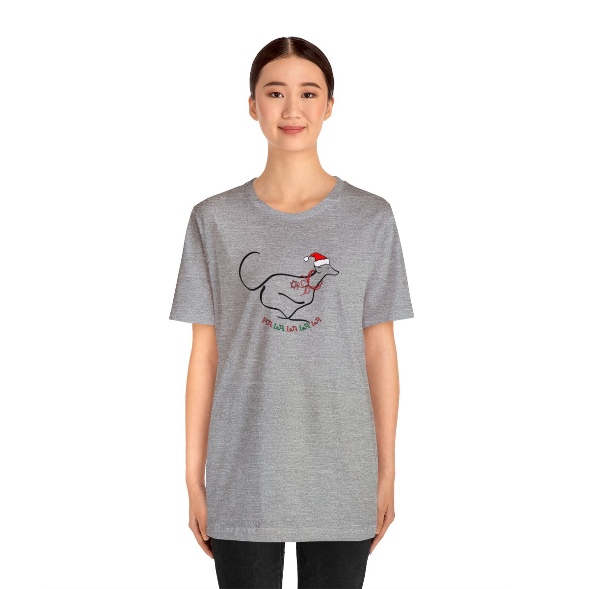 FaLaLaLaLa Running Greyhound Christmas Unisex Tee - Image 15