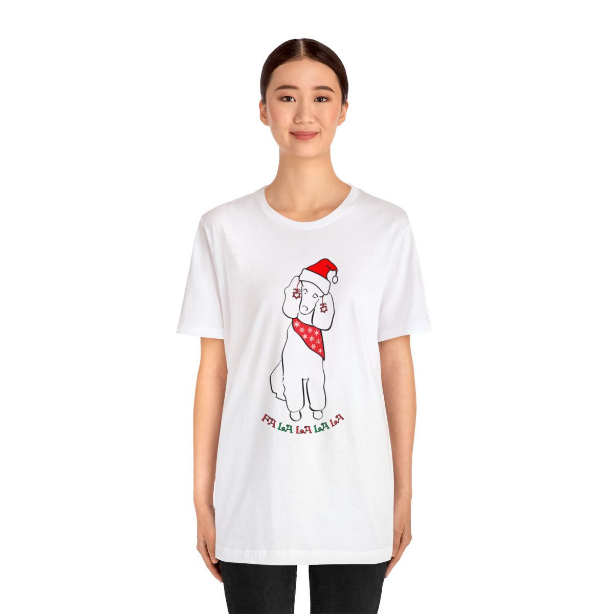 FaLaLaLaLa Poodle Christmas Unisex Tee - Image 3