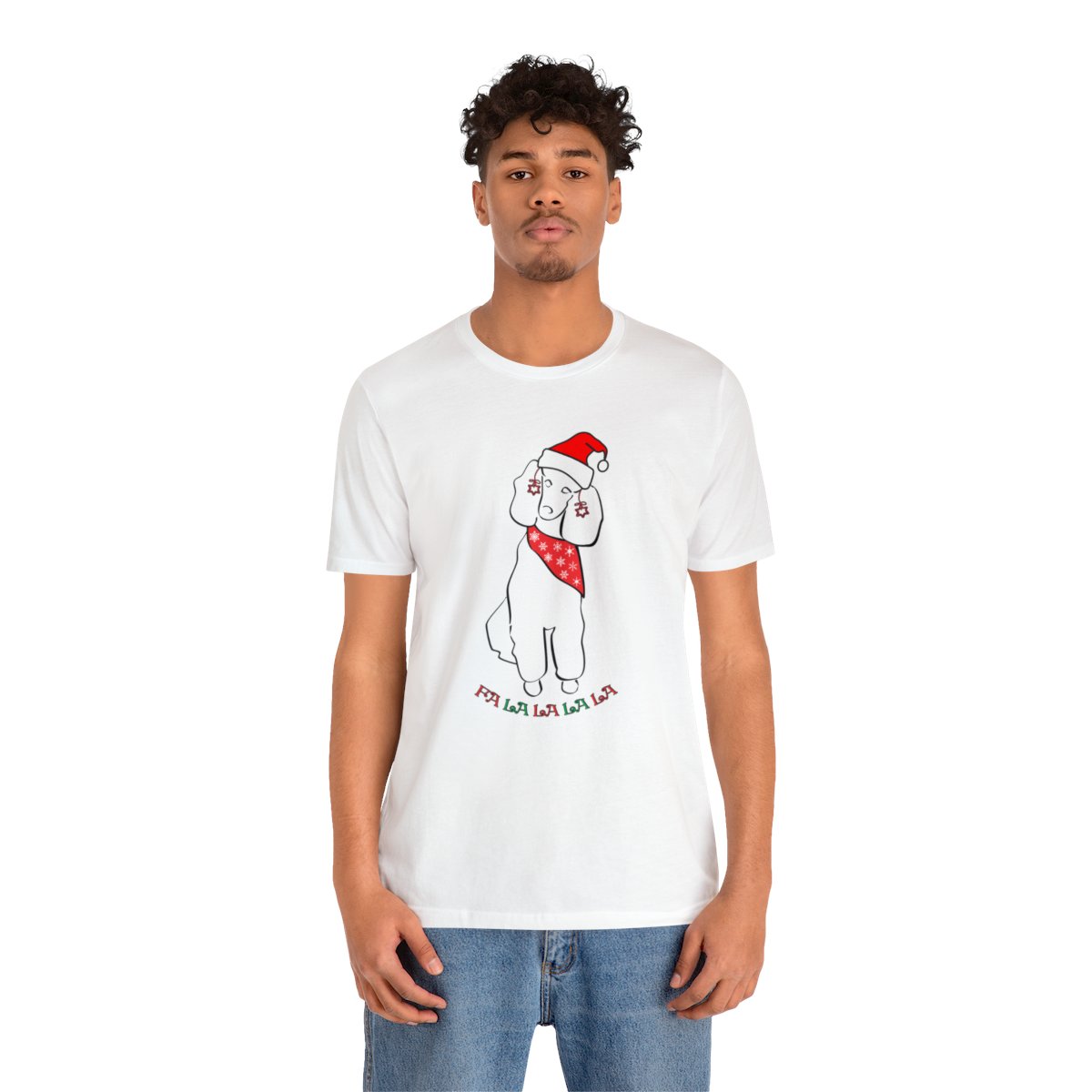 FaLaLaLaLa Poodle Christmas Unisex Tee - Image 4