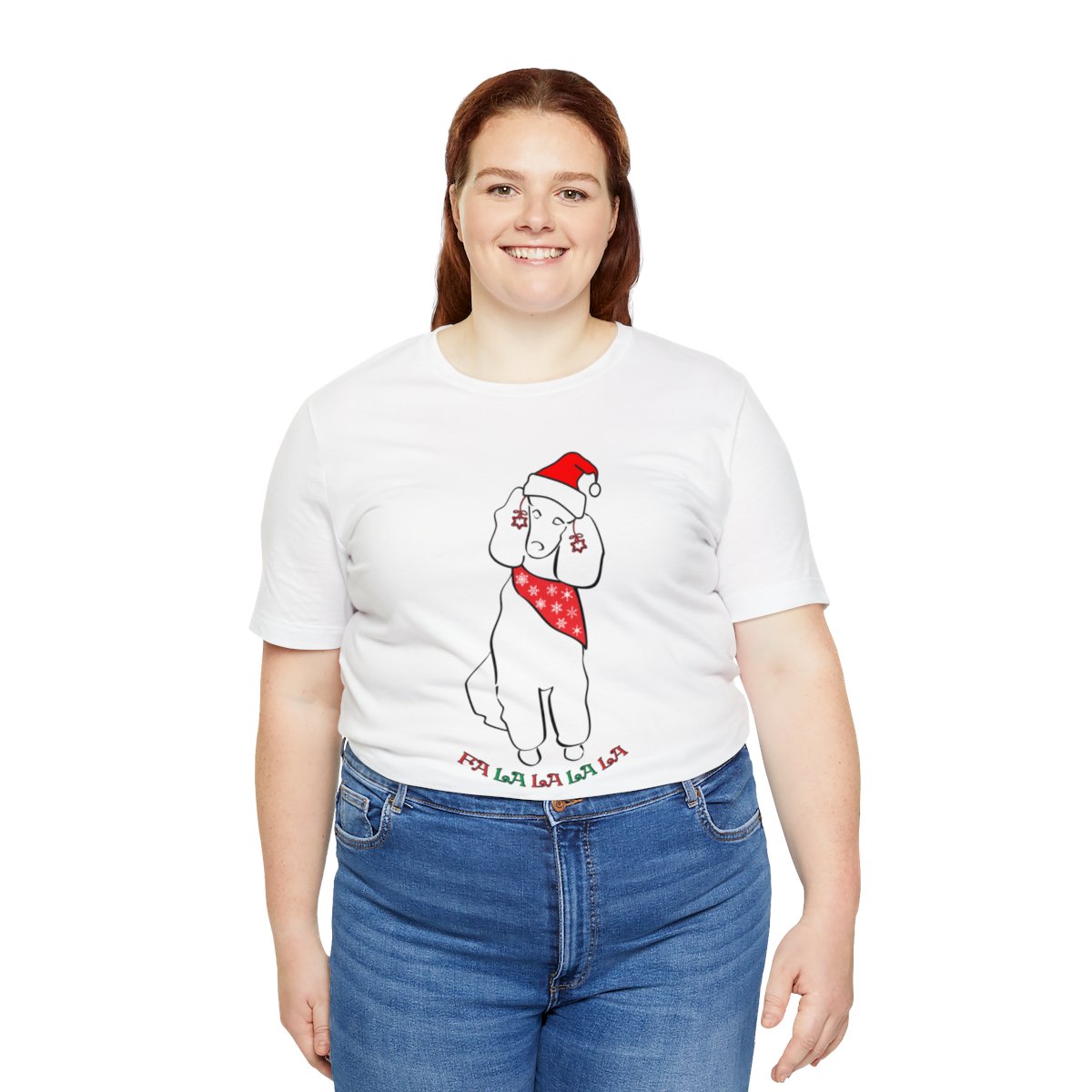FaLaLaLaLa Poodle Christmas Unisex Tee - Image 7