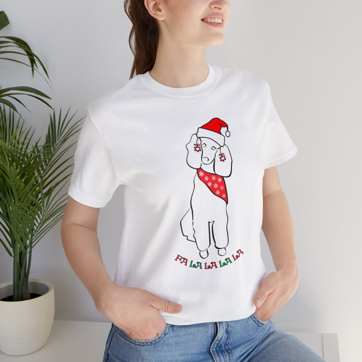 FaLaLaLaLa Poodle Christmas Unisex Tee - Image 9