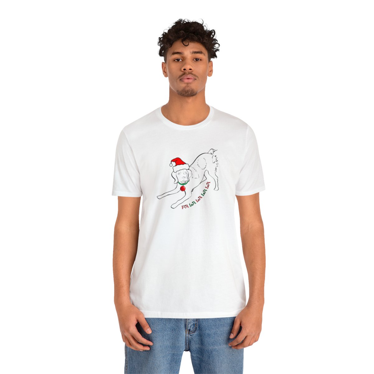 FaLaLaLaLa Brittany Christmas Unisex Tee - Image 4