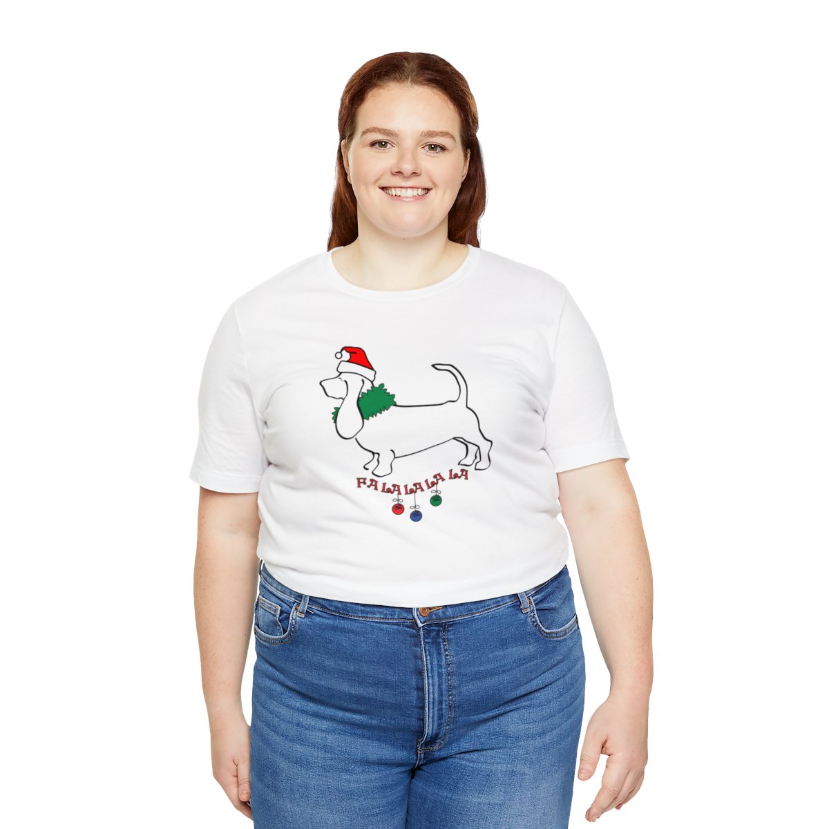 FaLaLaLaLa Basset Hound Christmas Unisex Tee - Image 7