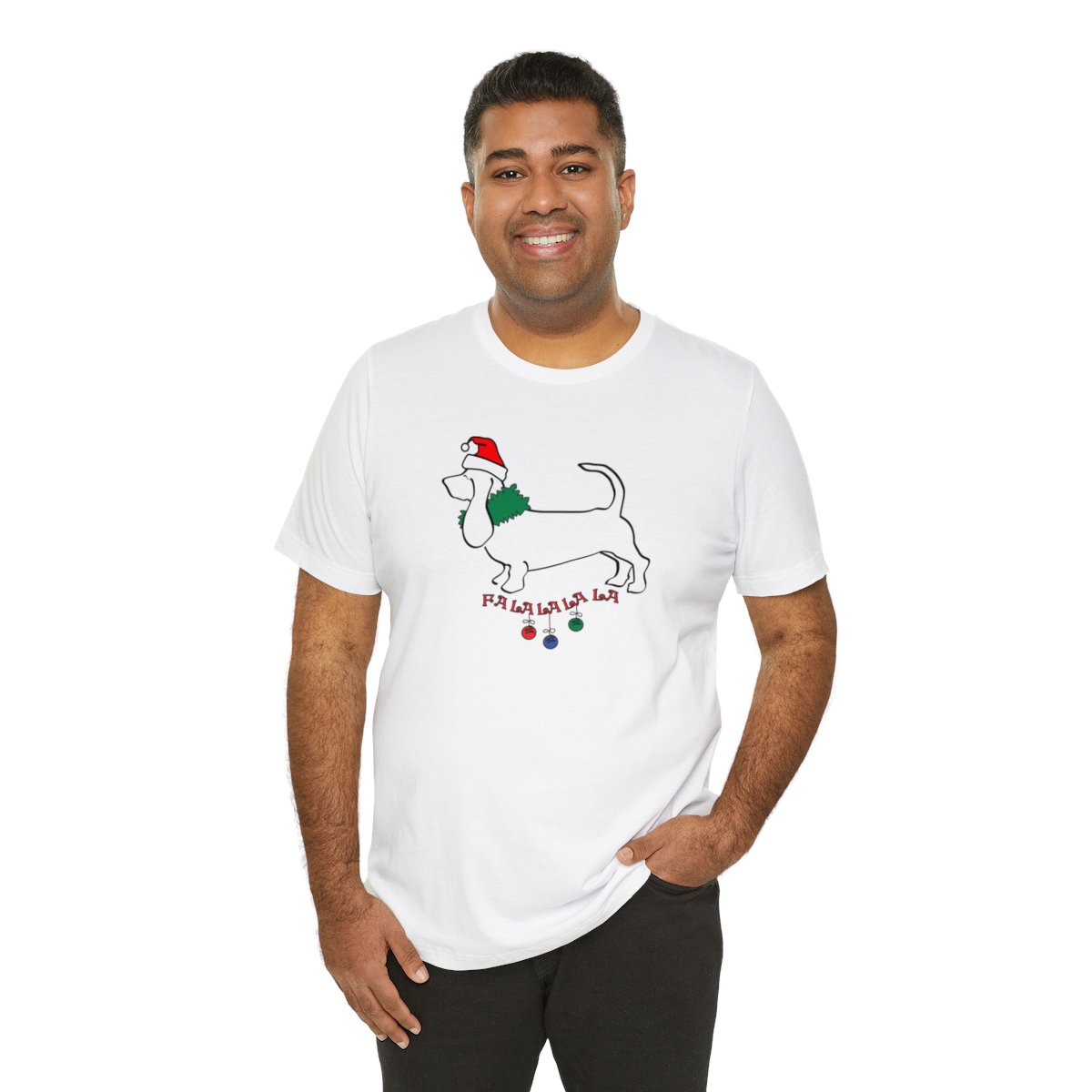 FaLaLaLaLa Basset Hound Christmas Unisex Tee - Image 8