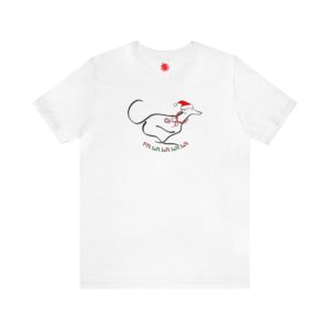 FaLaLaLaLa Running Greyhound Christmas Unisex Tee