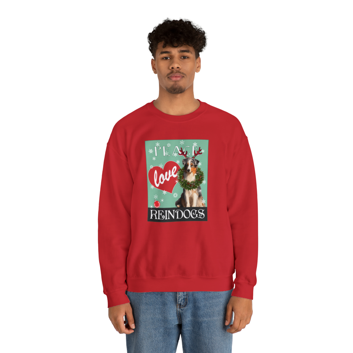Peace Love Reindogs Australian Shepherd Unisex Sweatshirt - Image 18