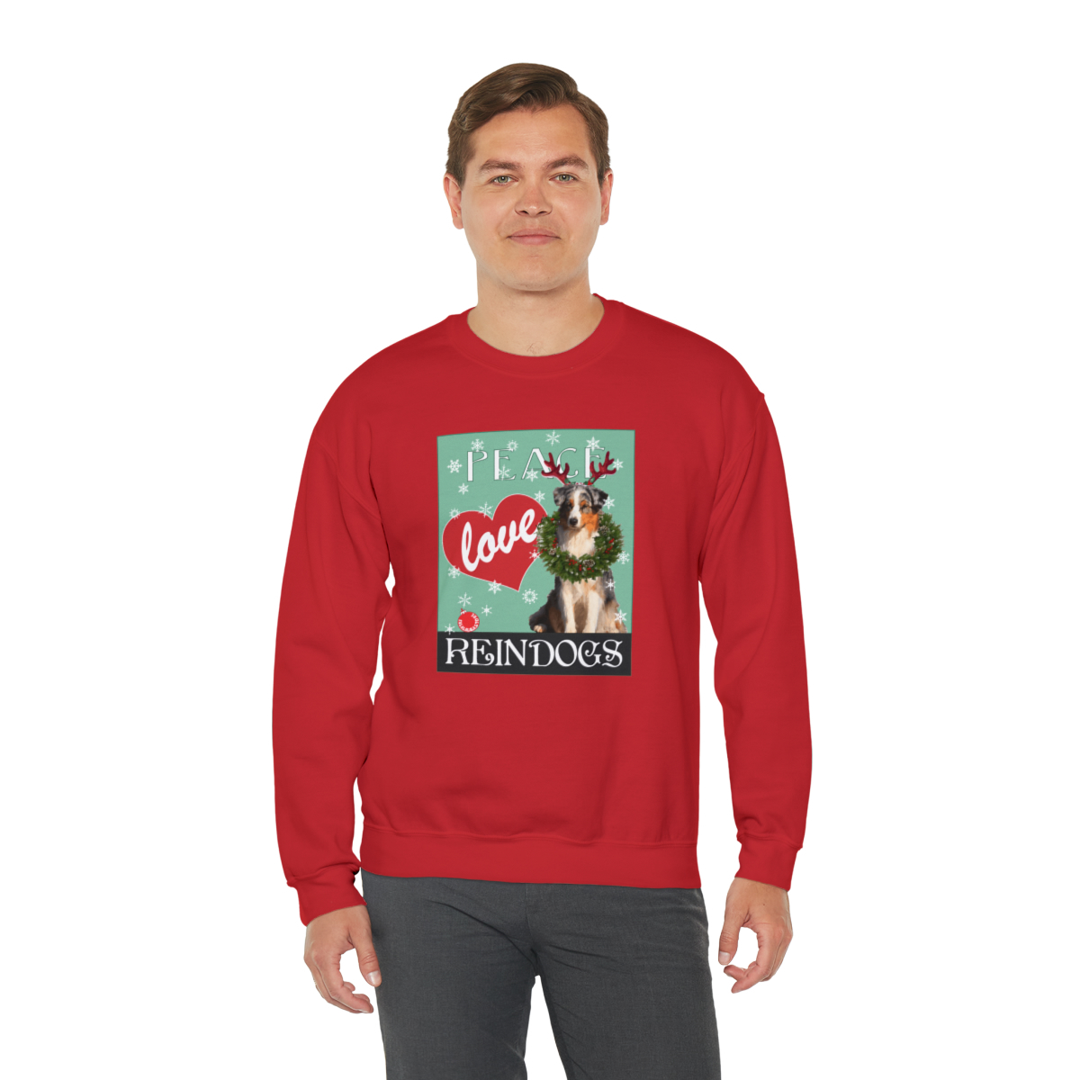 Peace Love Reindogs Australian Shepherd Unisex Sweatshirt - Image 19