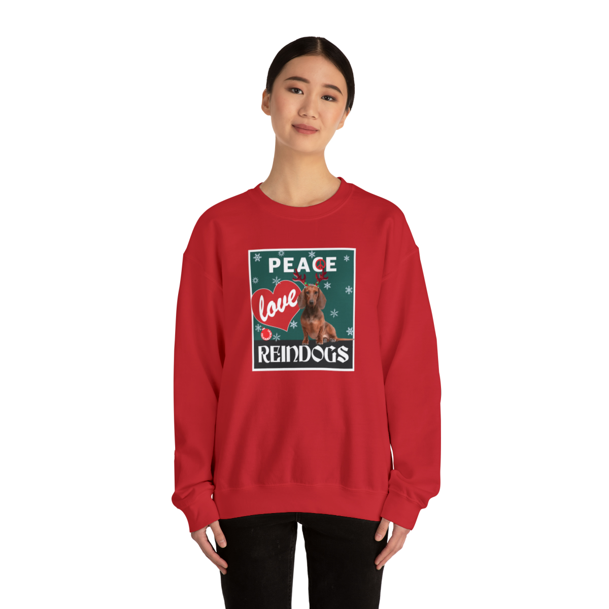 Peace Love Reindogs Dachshund Unisex Sweatshirt - Image 17