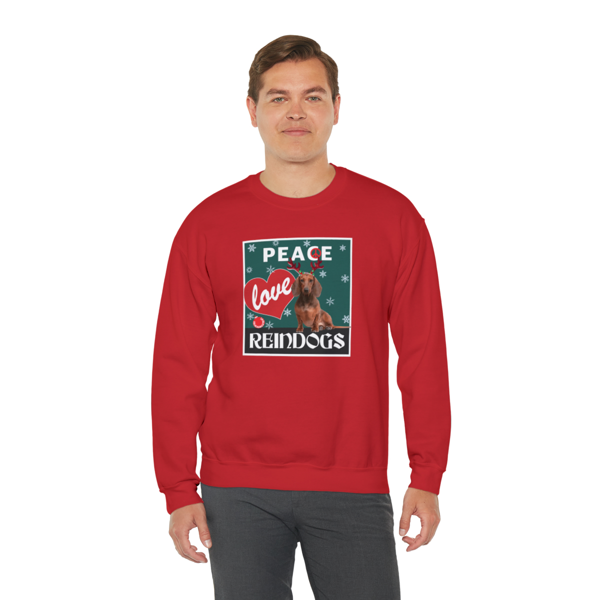 Peace Love Reindogs Dachshund Unisex Sweatshirt - Image 19