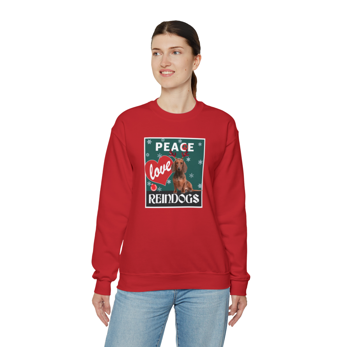 Peace Love Reindogs Dachshund Unisex Sweatshirt - Image 20