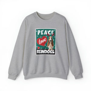 Peace Love Reindogs Basset Hound Unisex Sweatshirt