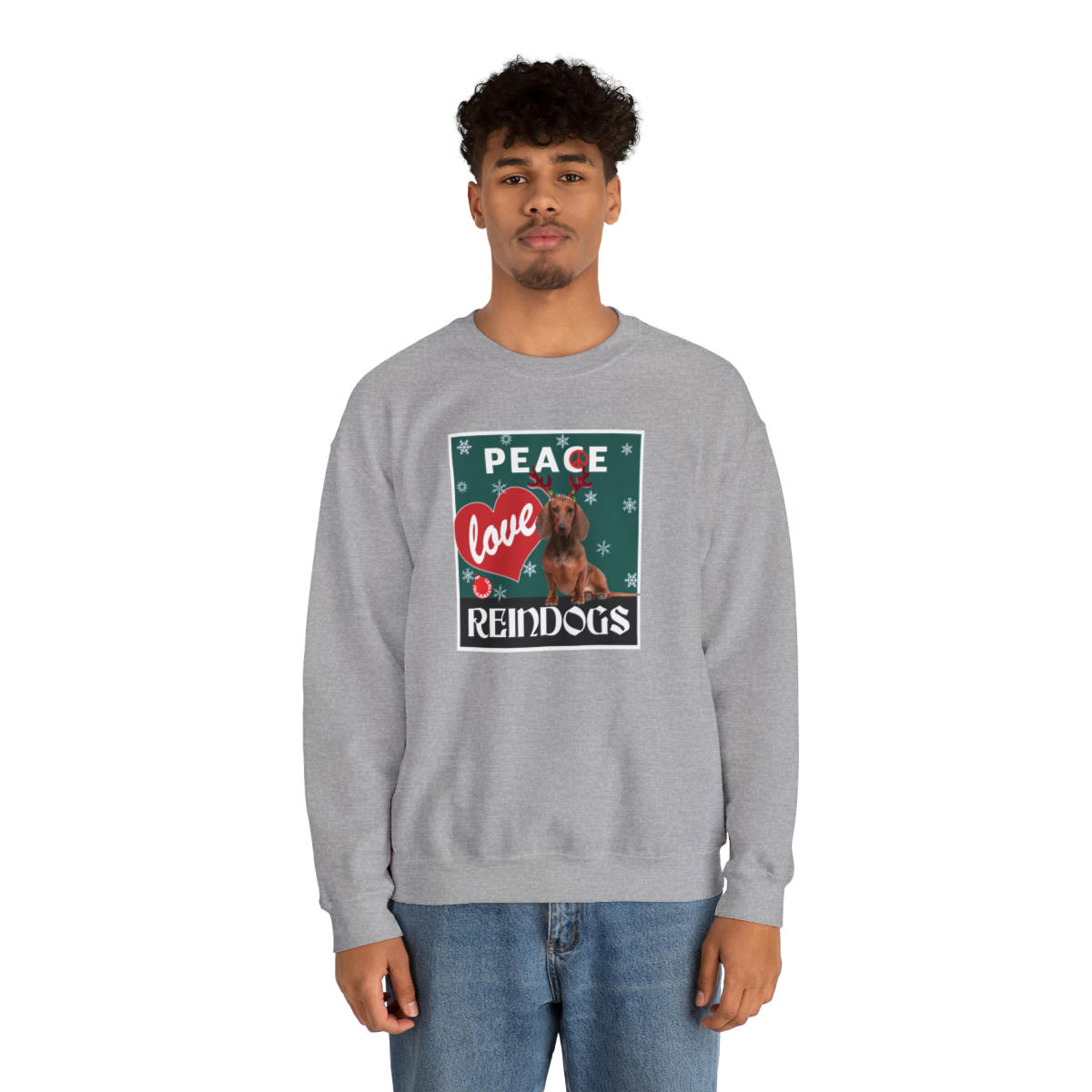 Peace Love Reindogs Dachshund Unisex Sweatshirt - Image 4