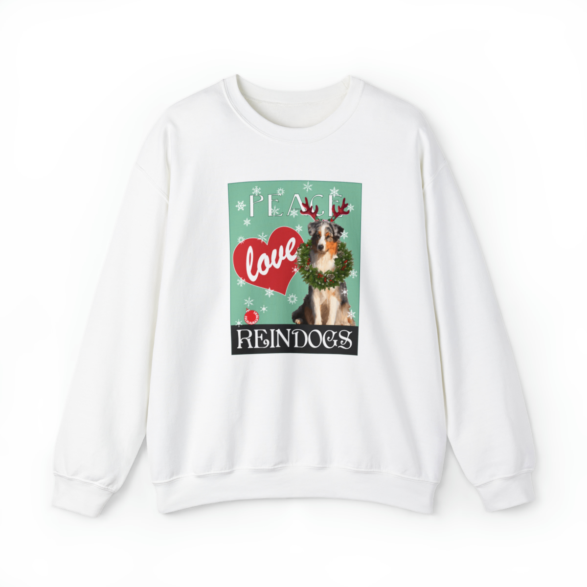 Peace Love Reindogs Australian Shepherd Unisex Sweatshirt - Image 8
