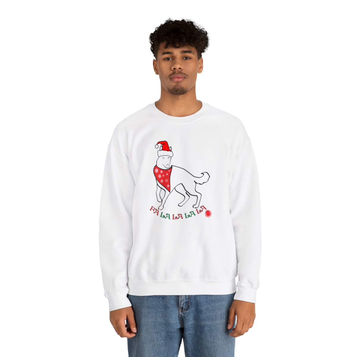 FaLaLaLaLa German Shepherd Christmas Unisex Sweatshirt - Image 4