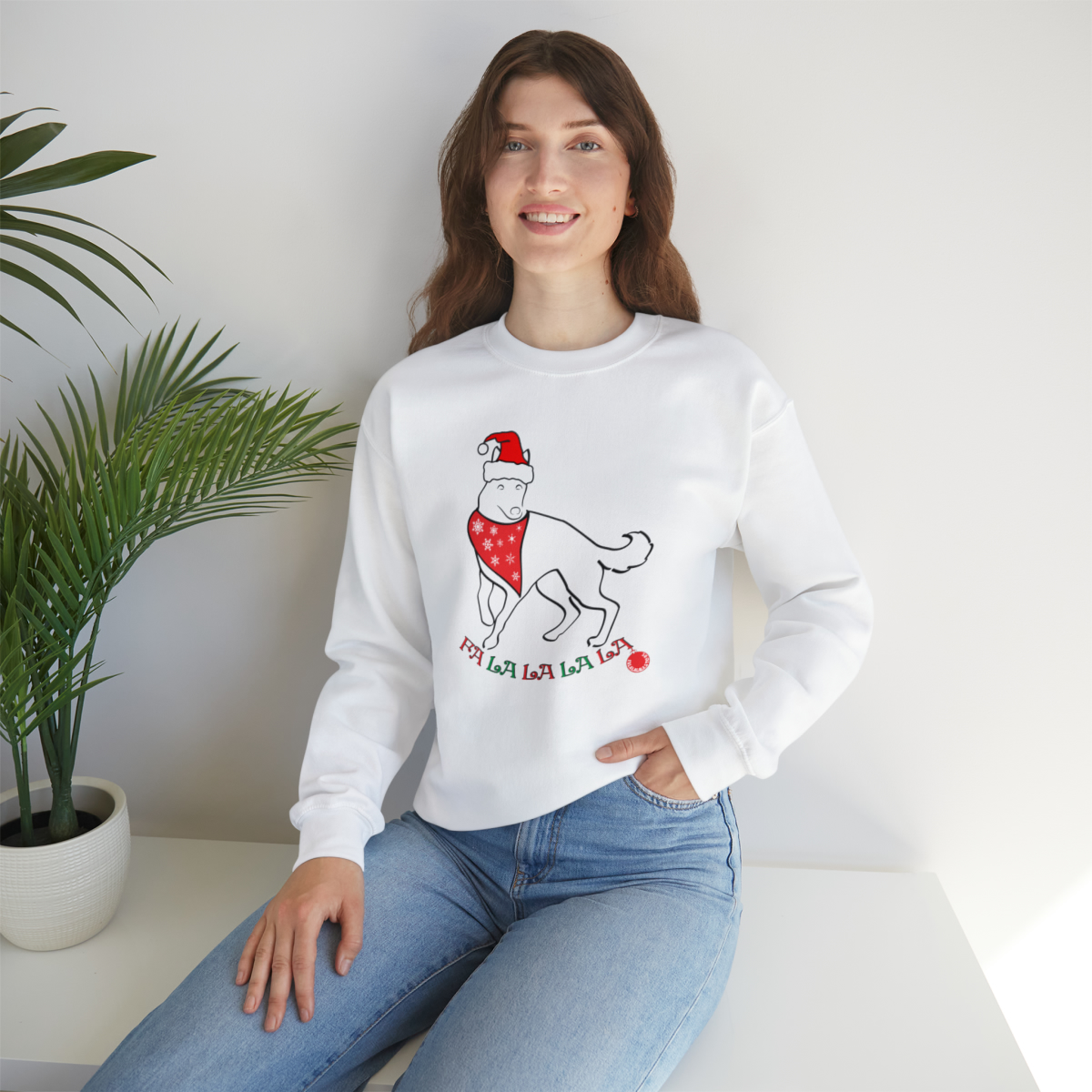 FaLaLaLaLa German Shepherd Christmas Unisex Sweatshirt - Image 7