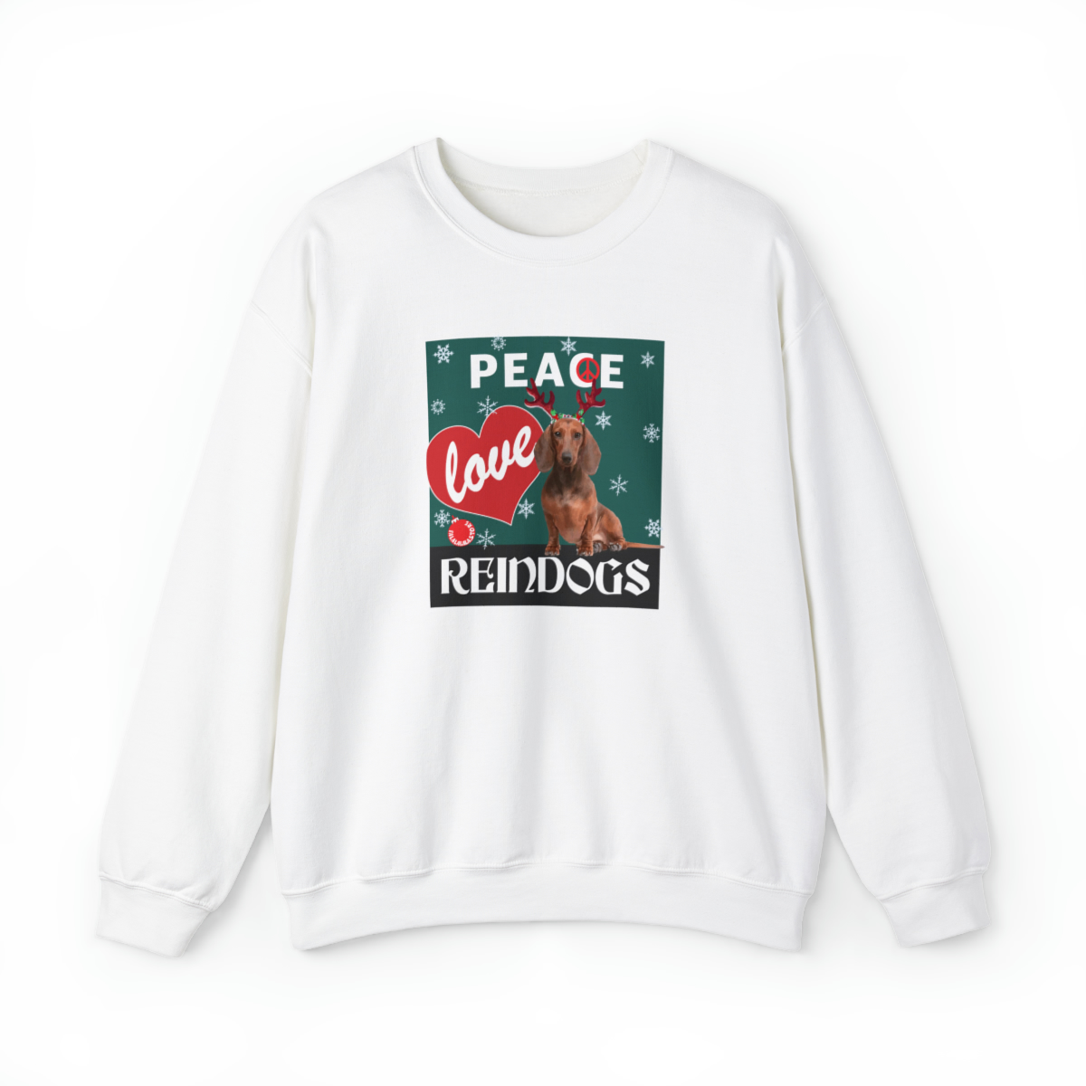 Peace Love Reindogs Dachshund Unisex Sweatshirt - Image 8