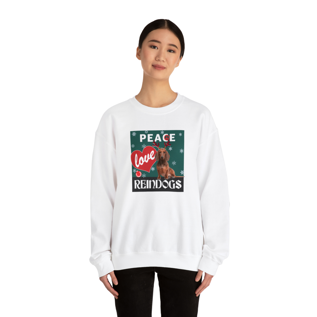 Peace Love Reindogs Dachshund Unisex Sweatshirt - Image 10