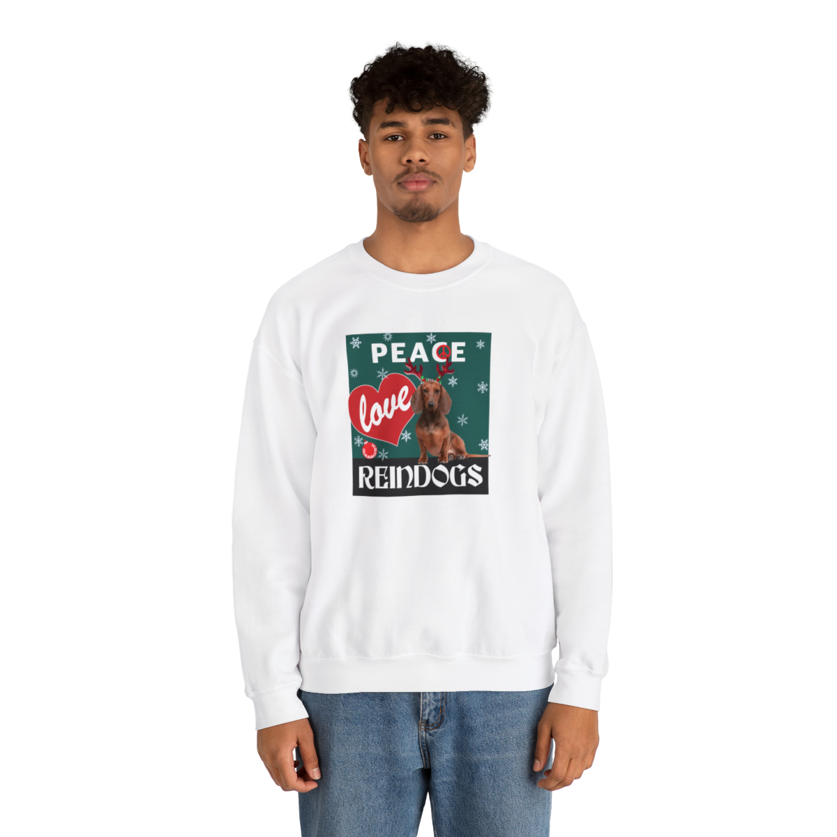 Peace Love Reindogs Dachshund Unisex Sweatshirt - Image 11