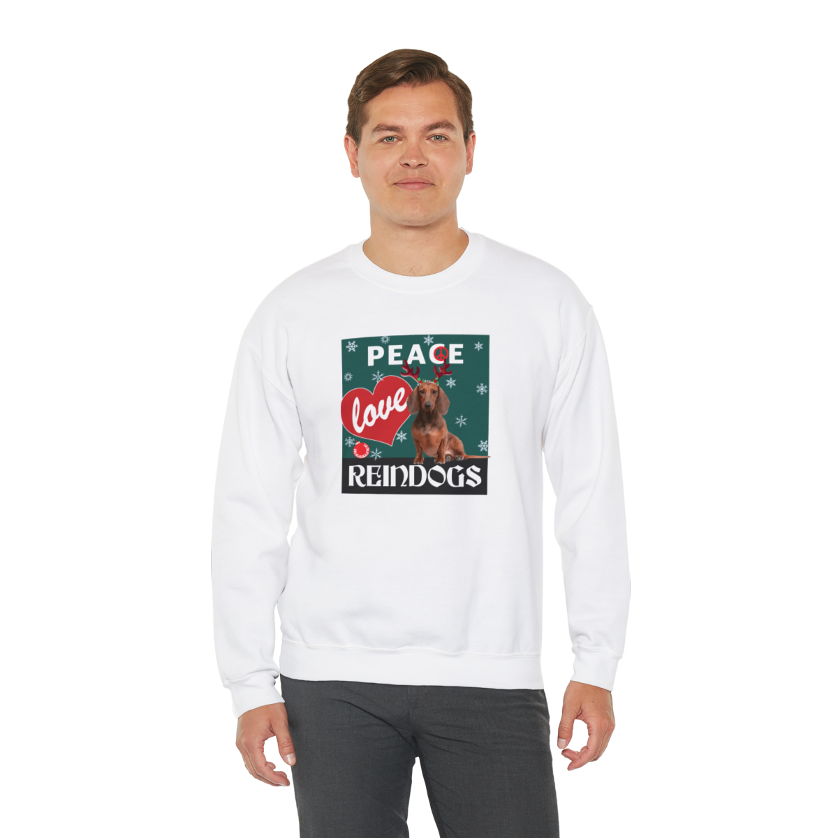 Peace Love Reindogs Dachshund Unisex Sweatshirt - Image 12