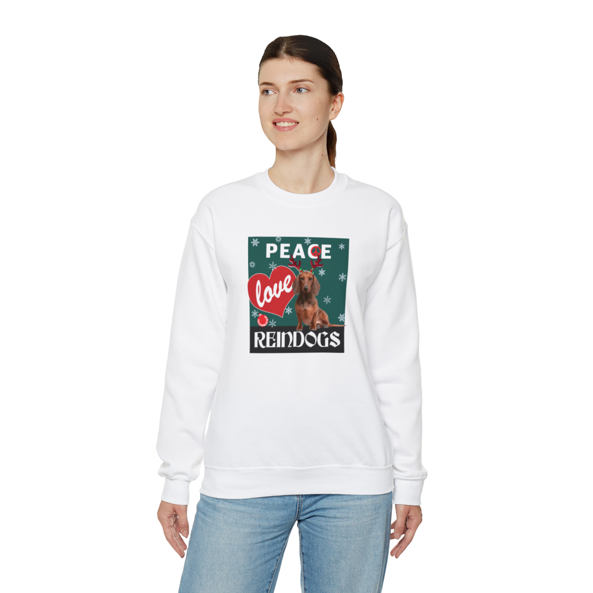 Peace Love Reindogs Dachshund Unisex Sweatshirt - Image 13