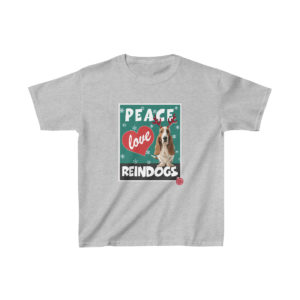 Peace Love and Reindogs Basset Hound Kid's Tee
