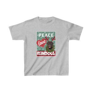 Peace Love Reindogs Chocolate Labrador Retriever Kids Tee