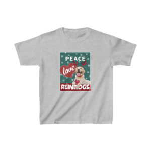 Peace Love Reindogs Yellow Labrador Retriever Kids Tee