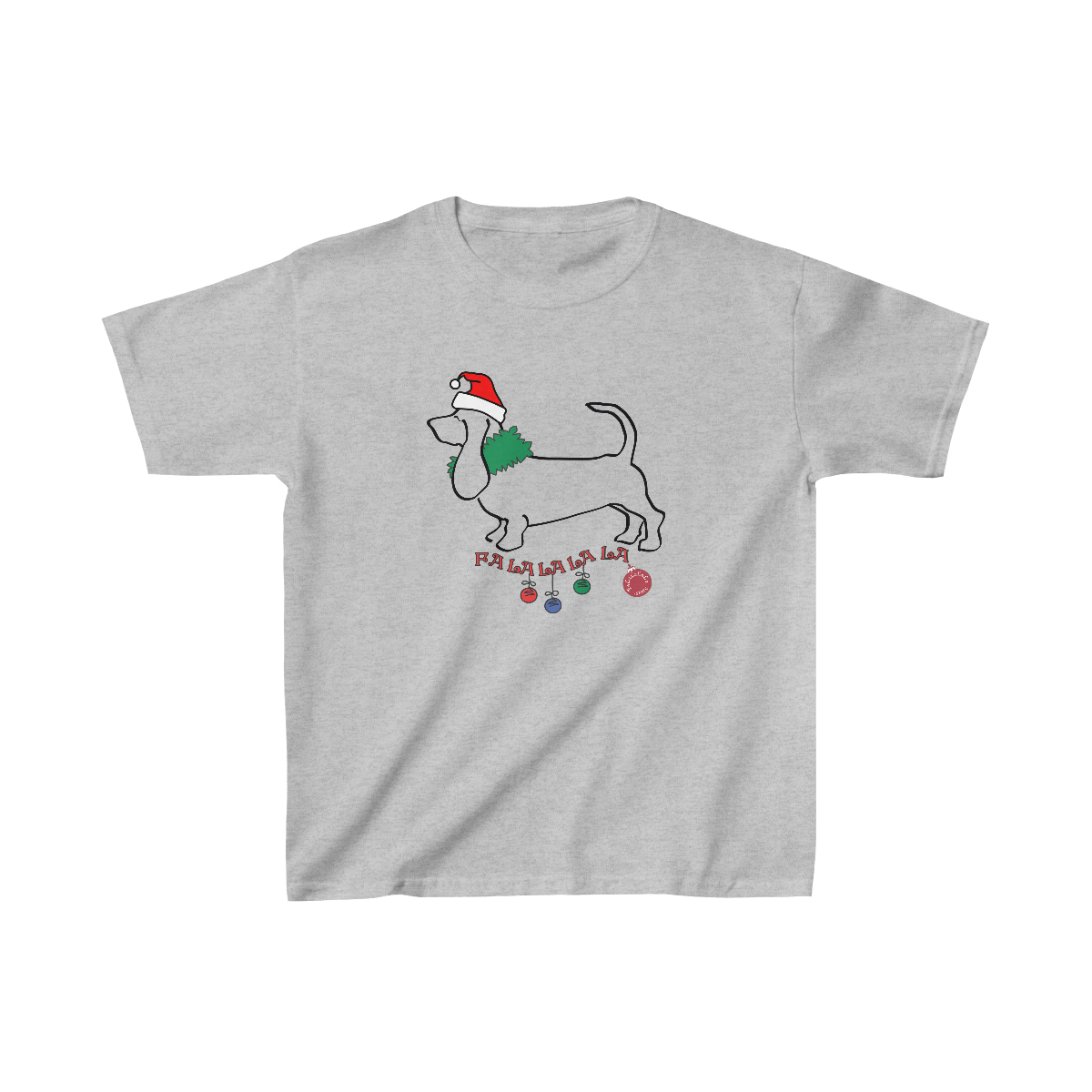 Falalalala Basset Hound Kid's Tee - Image 3