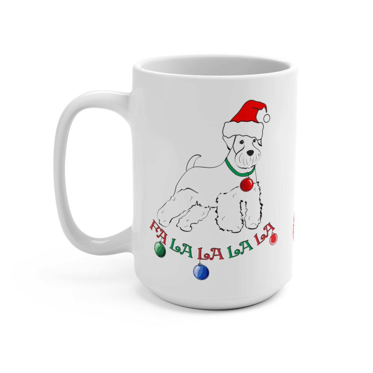 Falalalala Schnauzer Mug 15oz - Image 3