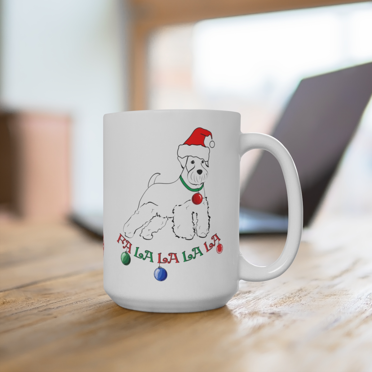Falalalala Schnauzer Mug 15oz - Image 4