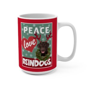 Peace Love Reindogs Chocolate Labrador Retriever Mug 15oz