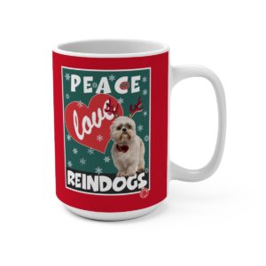Peace Love Reindogs Shih Tzu Mug 15oz