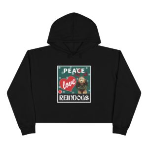 Peace Love Reindogs Goldendoodle Crop Hoodie