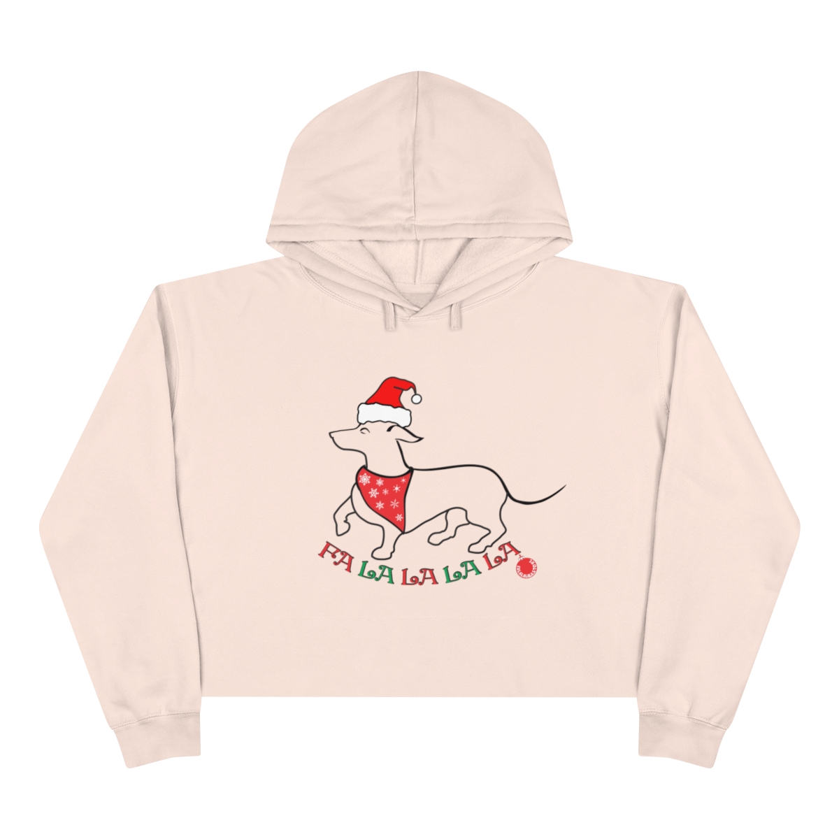 FaLaLaLaLa Dachshund Christmas Crop Hoodie - Image 4